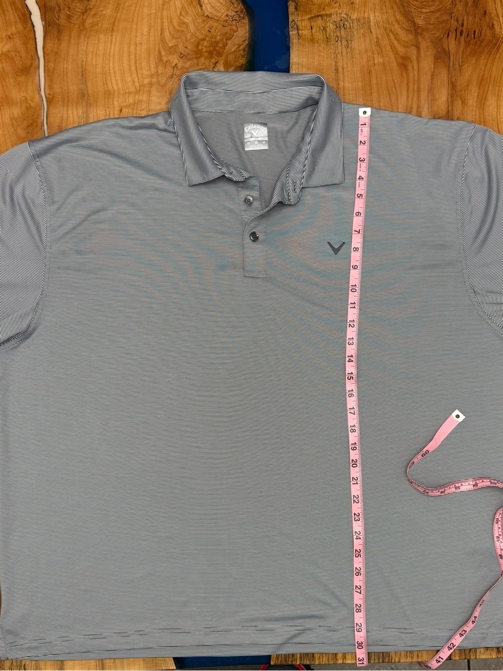 Callaway Opti Dri Golf Polo Shirt Men’s 3XL Gray Black Micro Stripe Performance - Picture 3 of 8